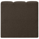 Meridian Arc Brown Boucle Fabric Straight Chair IMAGE 3