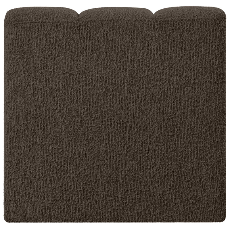 Meridian Arc Brown Boucle Fabric Straight Chair IMAGE 3