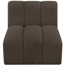 Meridian Arc Brown Boucle Fabric Straight Chair IMAGE 5