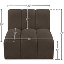 Meridian Arc Brown Boucle Fabric Straight Chair IMAGE 7