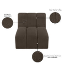 Meridian Arc Brown Boucle Fabric Straight Chair IMAGE 8