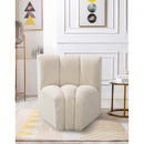 Meridian Arc Cream Boucle Fabric Curved Corner IMAGE 2