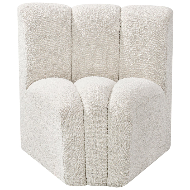 Meridian Arc Cream Boucle Fabric Curved Corner IMAGE 4