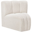 Meridian Arc Cream Boucle Fabric Curved Corner IMAGE 5