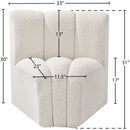 Meridian Arc Cream Boucle Fabric Curved Corner IMAGE 7