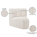 Meridian Arc Cream Boucle Fabric Curved Corner IMAGE 8