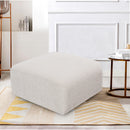 Meridian Arc Cream Boucle Fabric Ottoman IMAGE 2