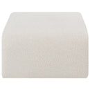 Meridian Arc Cream Boucle Fabric Ottoman IMAGE 4
