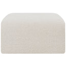 Meridian Arc Cream Boucle Fabric Ottoman IMAGE 5