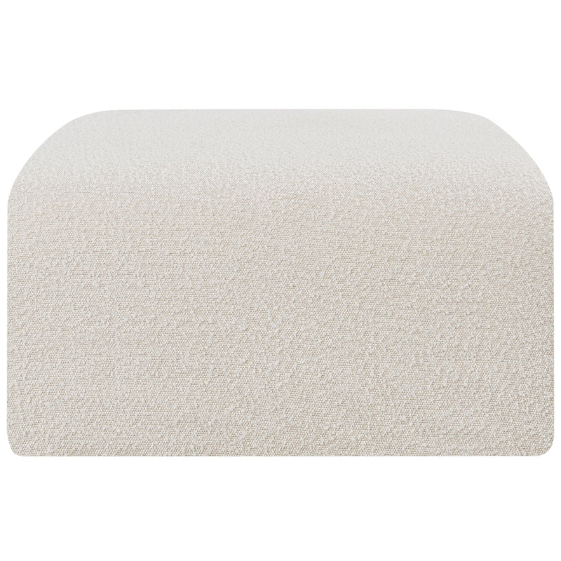 Meridian Arc Cream Boucle Fabric Ottoman IMAGE 5