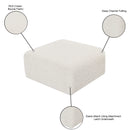 Meridian Arc Cream Boucle Fabric Ottoman IMAGE 7