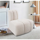 Meridian Arc Cream Boucle Fabric Reverse Corner IMAGE 2