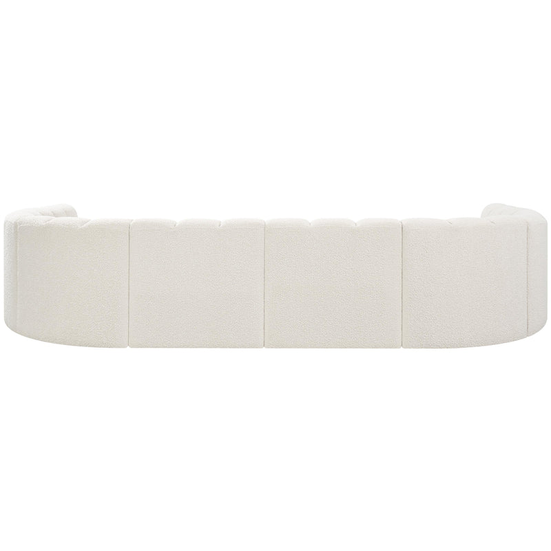 Meridian Arc Cream Boucle Fabric 10 pc Modular Sectional IMAGE 3
