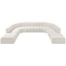 Meridian Arc Cream Boucle Fabric 10 pc Modular Sectional IMAGE 5
