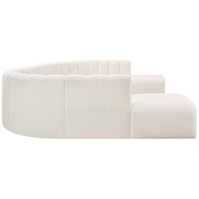 Meridian Arc Cream Boucle Fabric 10 pc Modular Sectional IMAGE 6