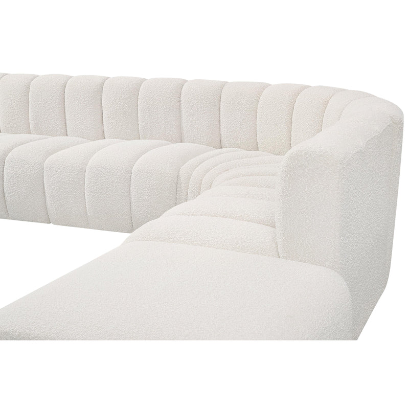 Meridian Arc Cream Boucle Fabric 10 pc Modular Sectional IMAGE 7