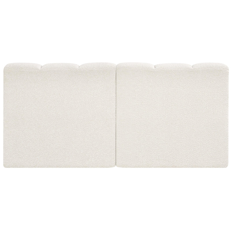 Meridian Arc Cream Boucle Fabric 2 pc Modular Sectional IMAGE 3
