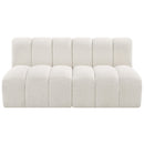 Meridian Arc Cream Boucle Fabric 2 pc Modular Sectional IMAGE 4