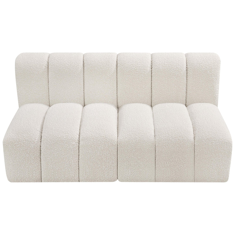Meridian Arc Cream Boucle Fabric 2 pc Modular Sectional IMAGE 5