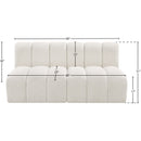 Meridian Arc Cream Boucle Fabric 2 pc Modular Sectional IMAGE 8