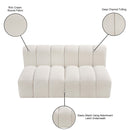 Meridian Arc Cream Boucle Fabric 2 pc Modular Sectional IMAGE 9