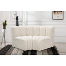 Meridian Arc Cream Boucle Fabric 2 pc Modular Sectional IMAGE 2