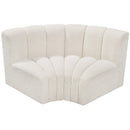 Meridian Arc Cream Boucle Fabric 2 pc Modular Sectional IMAGE 3