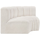 Meridian Arc Cream Boucle Fabric 2 pc Modular Sectional IMAGE 4