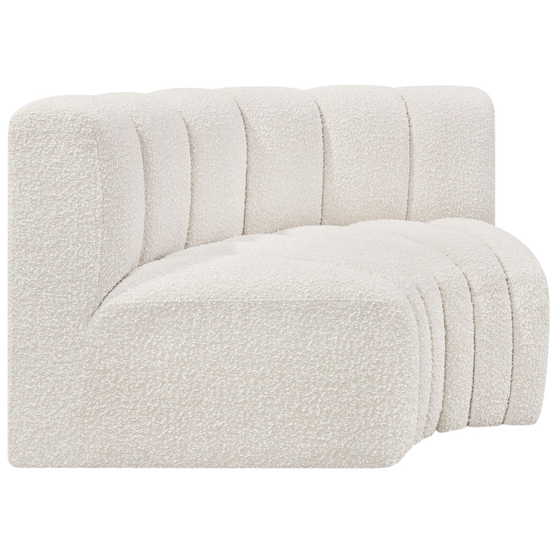 Meridian Arc Cream Boucle Fabric 2 pc Modular Sectional IMAGE 4