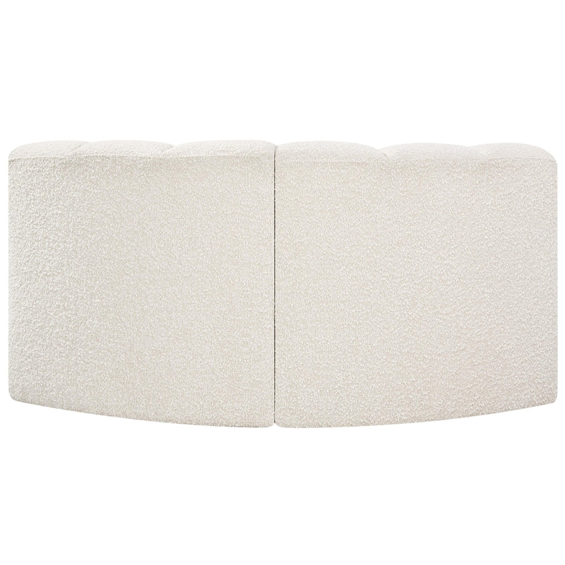 Meridian Arc Cream Boucle Fabric 2 pc Modular Sectional IMAGE 5