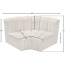 Meridian Arc Cream Boucle Fabric 2 pc Modular Sectional IMAGE 6