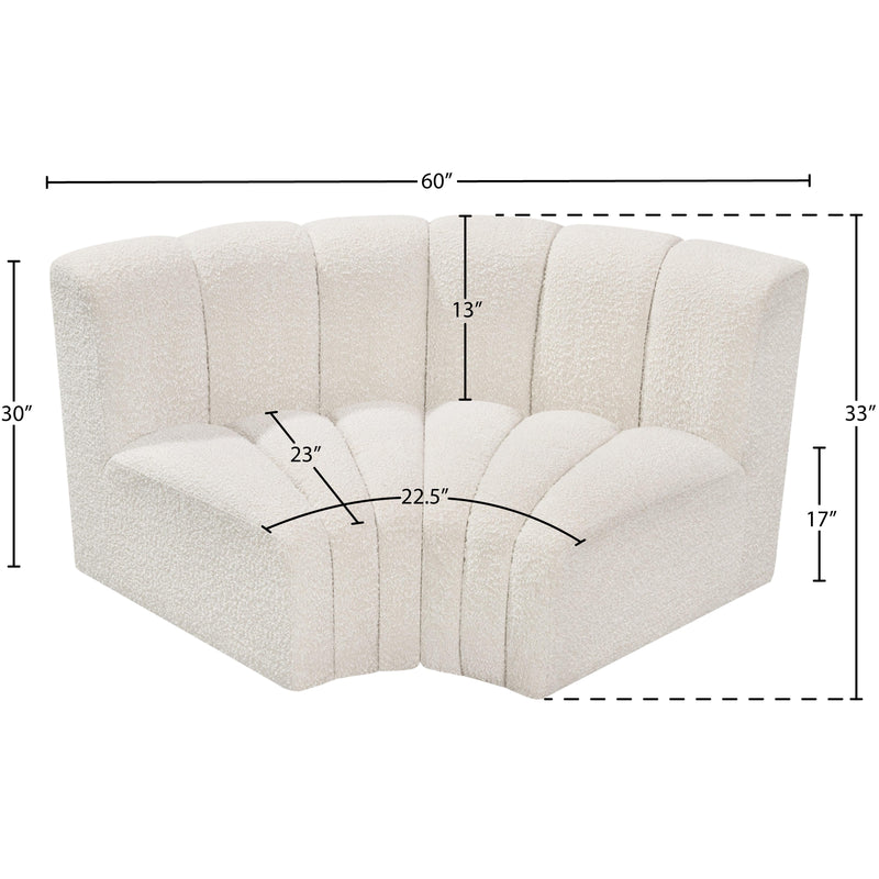 Meridian Arc Cream Boucle Fabric 2 pc Modular Sectional IMAGE 6