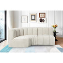 Meridian Arc Cream Boucle Fabric 3 pc Modular Sectional IMAGE 2