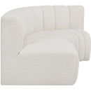 Meridian Arc Cream Boucle Fabric 3 pc Modular Sectional IMAGE 6