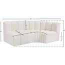 Meridian Arc Cream Boucle Fabric 3 pc Modular Sectional IMAGE 7