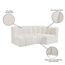 Meridian Arc Cream Boucle Fabric 3 pc Modular Sectional IMAGE 8