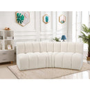 Meridian Arc Cream Boucle Fabric 3 pc Modular Sectional IMAGE 2