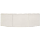 Meridian Arc Cream Boucle Fabric 3 pc Modular Sectional IMAGE 3