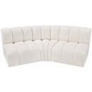 Meridian Arc Cream Boucle Fabric 3 pc Modular Sectional IMAGE 4