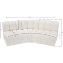 Meridian Arc Cream Boucle Fabric 3 pc Modular Sectional IMAGE 7