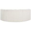 Meridian Arc Cream Boucle Fabric 3 pc Modular Sectional IMAGE 3