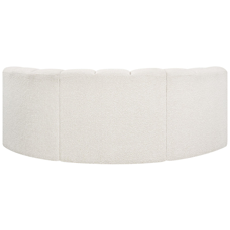 Meridian Arc Cream Boucle Fabric 3 pc Modular Sectional IMAGE 3