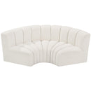 Meridian Arc Cream Boucle Fabric 3 pc Modular Sectional IMAGE 4