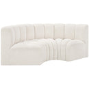 Meridian Arc Cream Boucle Fabric 3 pc Modular Sectional IMAGE 5