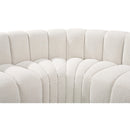 Meridian Arc Cream Boucle Fabric 3 pc Modular Sectional IMAGE 7