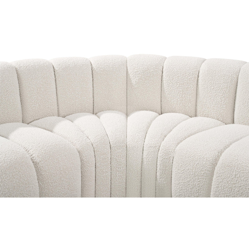 Meridian Arc Cream Boucle Fabric 3 pc Modular Sectional IMAGE 7