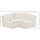 Meridian Arc Cream Boucle Fabric 3 pc Modular Sectional IMAGE 8