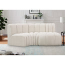 Meridian Arc Cream Boucle Fabric 3 pc Modular Sectional IMAGE 2