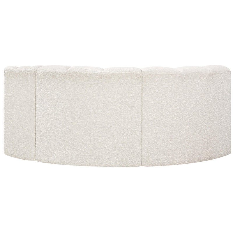 Meridian Arc Cream Boucle Fabric 3 pc Modular Sectional IMAGE 3