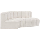 Meridian Arc Cream Boucle Fabric 3 pc Modular Sectional IMAGE 6